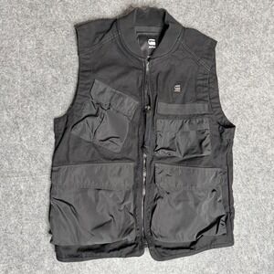 G-Star RAW Mens Utility Vest Black Tactical Cargo MultiPocket D18618-C409-6484 M